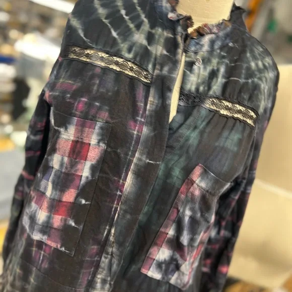 Patchwork Flannel Dress M - Picture 2 of 14